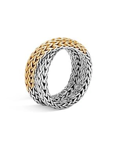 Shop John Hardy Sterling Silver & 18k Gold Classic Chain Woven Ring In Gold/silver