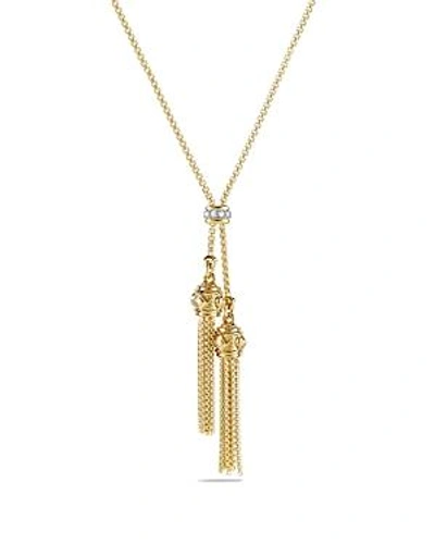 Shop David Yurman Renaissance Petite Necklace With Diamonds In 18k Gold