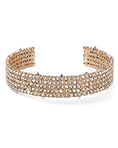 Shop Alexis Bittar Crystal Pave Accent Cuff In Rose Gold