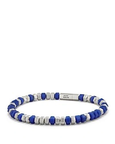Shop David Yurman Hex Bead Bracelet In Blue In Blue/silver