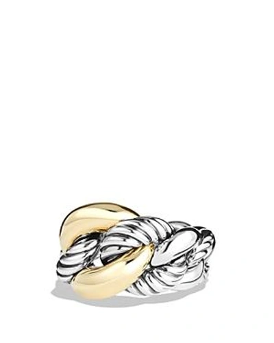Shop David Yurman Belmont Ring With 18k Gold In Silver/gold
