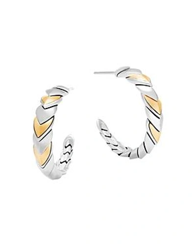Shop John Hardy 18k Gold And Sterling Silver Legends Naga Hoop Earrings In Silver/gold