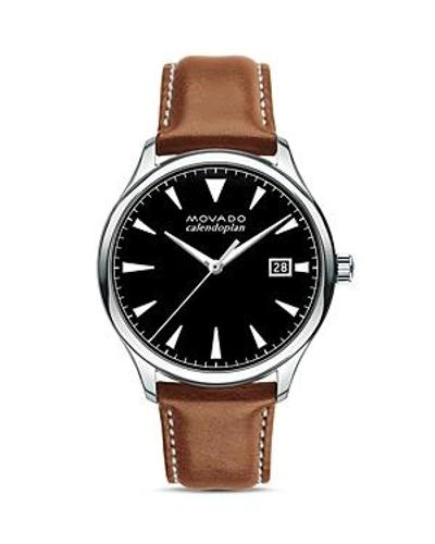 Shop Movado Heritage Calendoplan Watch, 40mm In Black
