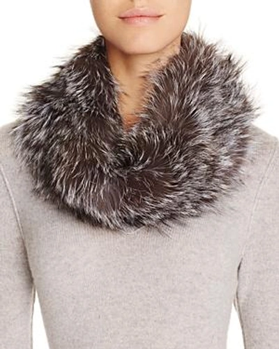 Shop Surell Fox Fur Infinity Loop Scarf In Blue Frost