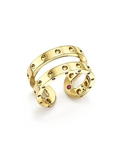 Shop Roberto Coin 18k Yellow Gold Symphony Double Ring
