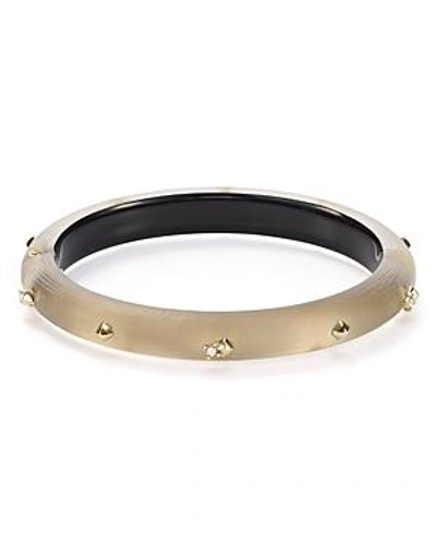 Shop Alexis Bittar Golden Stud Hinge Bracelet In Gray
