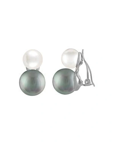 Shop Majorica Simulated Pearl Clip-on Earrings In White