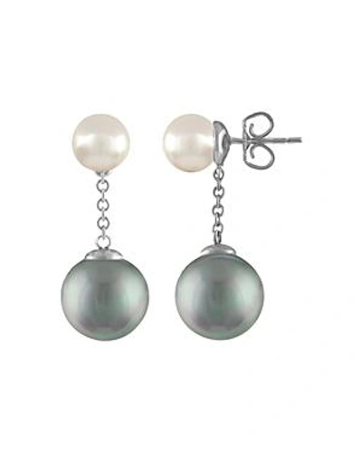 Shop Majorica Simulated Pearl Drop Earrings In White/gray