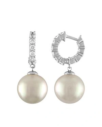 Shop Majorica Simulated Pearl Drop Earrings In Silver/white