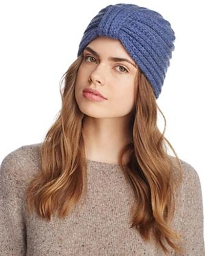 Shop Rosie Sugden Knit Cashmere Turban Hat In Blue