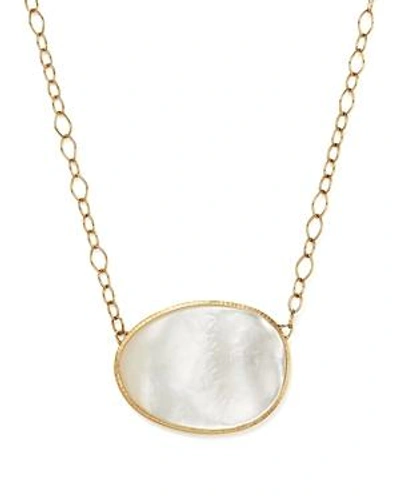 Shop Marco Bicego 18k Yellow Gold Lunaria Mother-of-pearl Pendant Necklace, 16 In White/gold