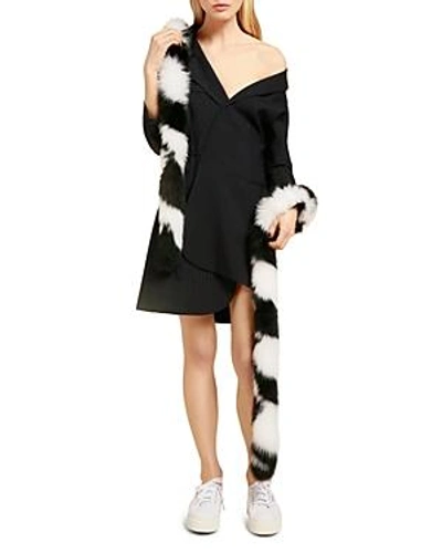 Shop Charlotte Simone Lacey Fox Fur Scarf In Black/white