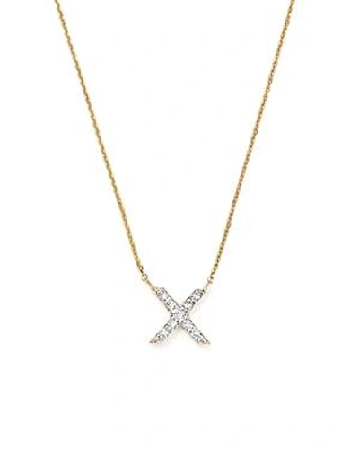 Shop Kc Designs 14k Yellow Gold Diamond X Pendant Necklace, 17 In White/gold