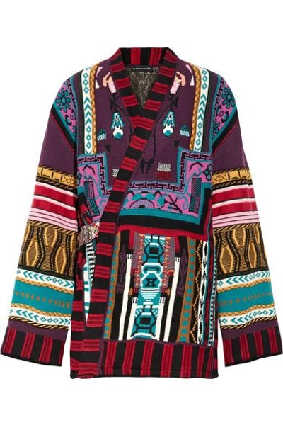 Shop Etro Reversible Intarsia Wool-blend And Jacquard Jacket