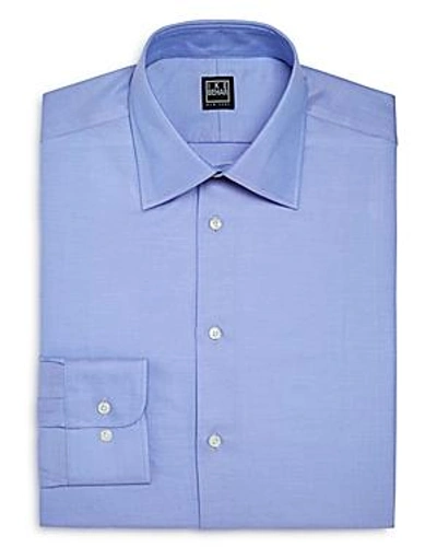 Shop Ike Behar Twill Solid Regular Fit Dress Shirt In Blue