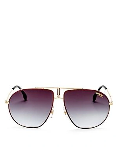 Shop Carrera Men's Aviator Sunglasses, 62mm In Red/gold