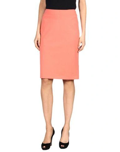 Shop Armani Collezioni Knee Length Skirt In Salmon Pink