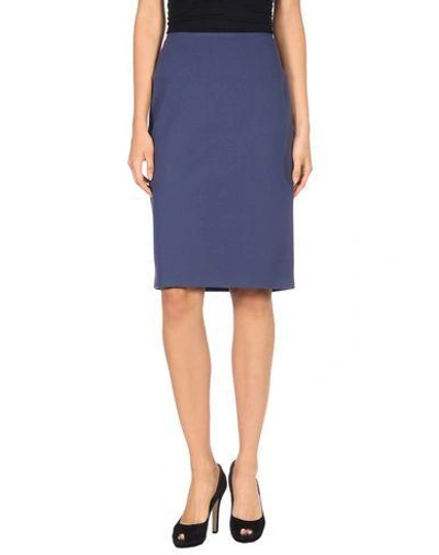 Shop Armani Collezioni Knee Length Skirt In Blue