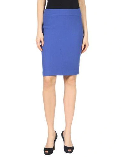 Shop Armani Collezioni Knee Length Skirt In Bright Blue