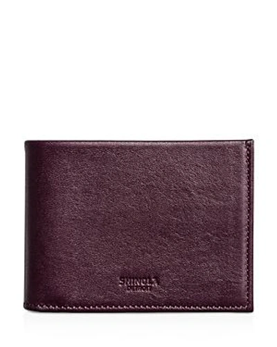 Shop Shinola Slim Bifold Wallet In Aubergine Red