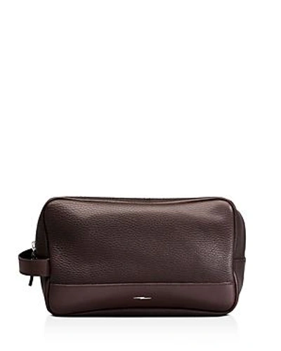 Shop Shinola Luxe Leather Toiletry Kit In Deep Brown