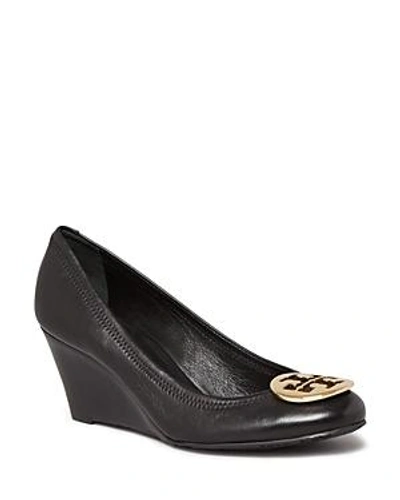 Shop Tory Burch Sally Wedge Pumps In Black/gold