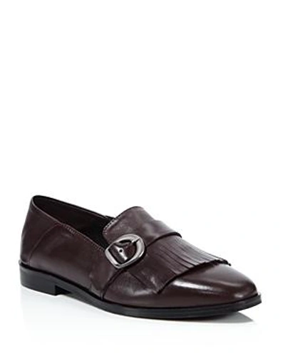 Shop Charles David Dame Leather Loafers In Burgundy