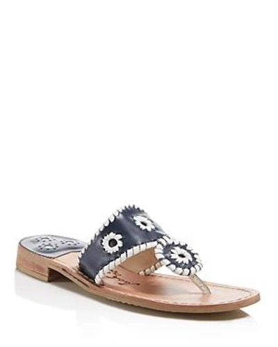 Shop Jack Rogers Palm Beach Classic Thong In Navy/white