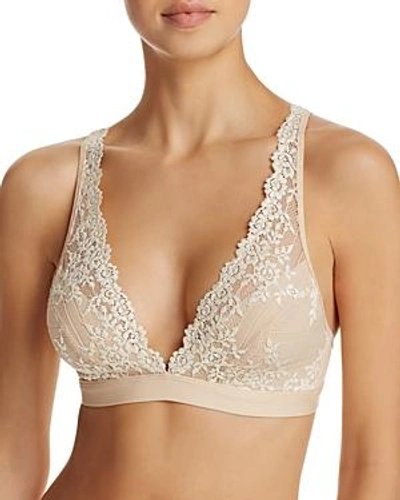 Shop Wacoal Embrace Lace Convertible Plunge Soft Cup Wireless Bra In Nude