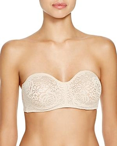 Shop Wacoal Halo Strapless Lace Bra In Naturally Nude