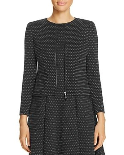 Shop Armani Collezioni Collezioni Dot-print Jacket In Navy