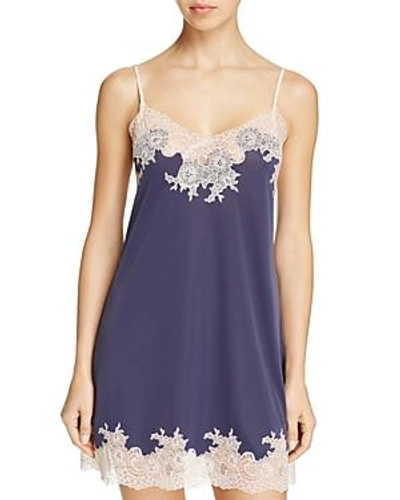 Natori Enchant Lace-trim Chemise In Night Blue