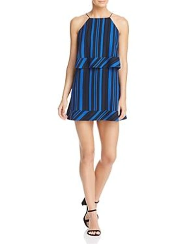 Shop Cooper & Ella Callie Tiered Stripe Dress In Blue Stripe Print