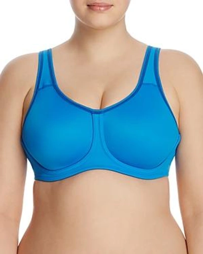 Shop Wacoal Unlined Underwire Sports Bra In Indigo Blue