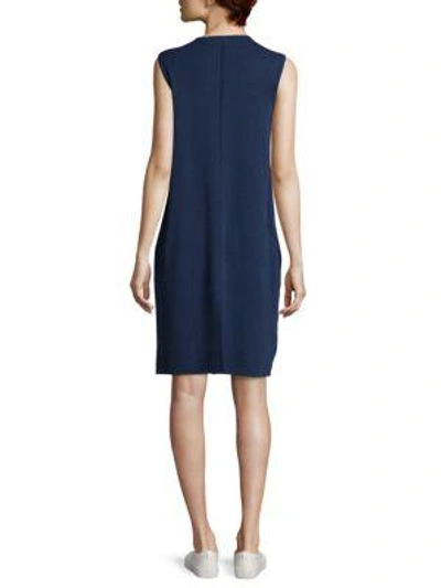 Shop Lafayette 148 Roundneck Shift Dress In Teak