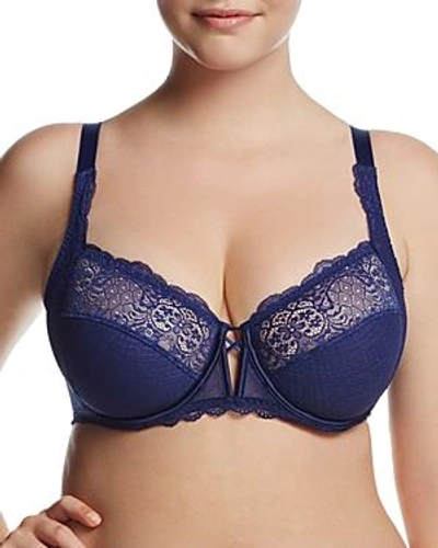 Shop Simone Perele Flirt Unlined Underwire Full Cup Bra In Midnight