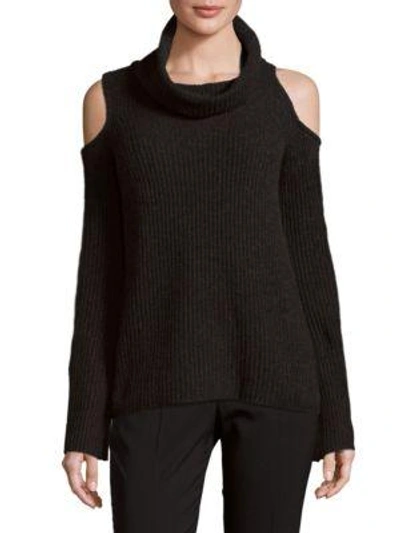 Shop Elie Tahari Rib-knit Cashmere Sweater In Charcoal