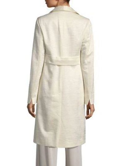 Shop Akris Aida Striped Silk-blend Jacket In Off-white