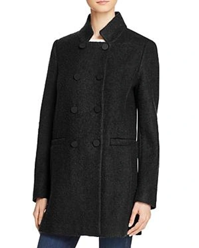 Shop T Tahari Harper Double-breasted Front Coat In Black