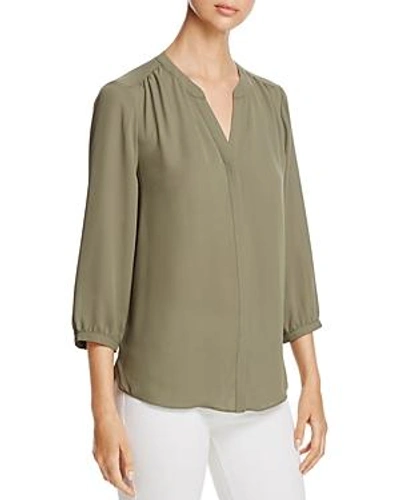 Shop Nydj Pintuck Blouse In Topiary