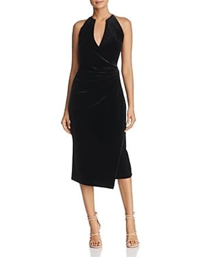 Shop Elie Tahari Belecia Ruched Velvet Dress In Black
