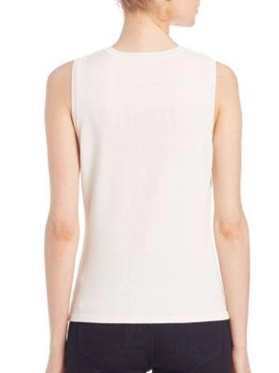 Shop Elie Tahari Trudy Cotton-blend Tank Top In Antique