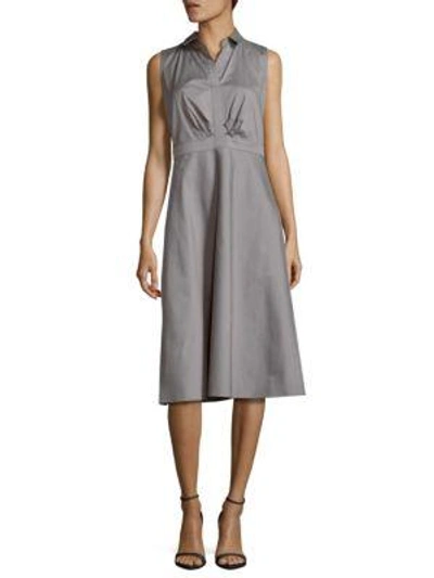 Shop Lafayette 148 Livia Cotton-blend Dress In Aura