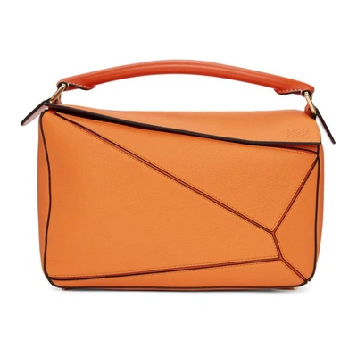Shop Loewe Orange Puzzle Bag