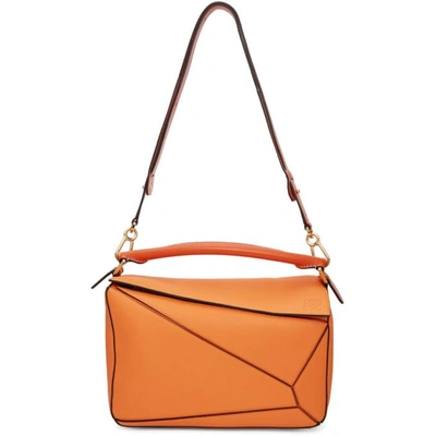 Shop Loewe Orange Puzzle Bag