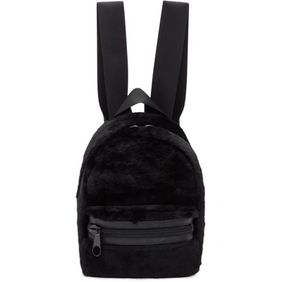 Shop Alexander Wang Black Shearling Medium Primary Backpack In 001 Black