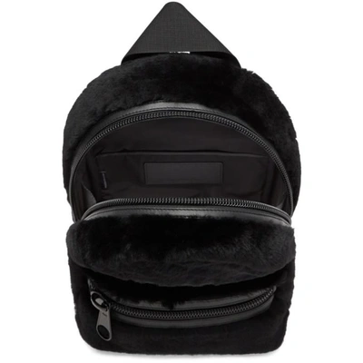 Shop Alexander Wang Black Shearling Medium Primary Backpack In 001 Black