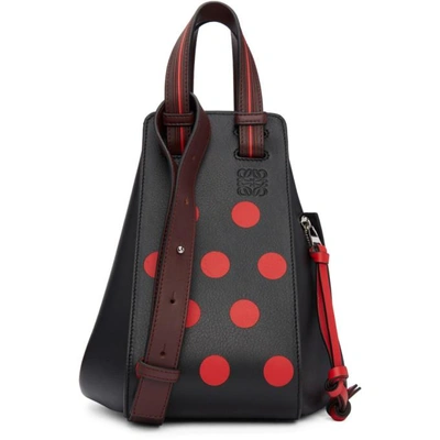 Shop Loewe Black & Red Small Circles Hammock Bag