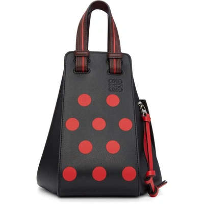 Shop Loewe Black & Red Small Circles Hammock Bag