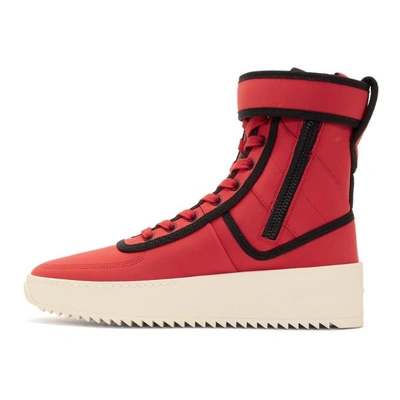 Shop Fear Of God Red & Black Military High-top Sneakers